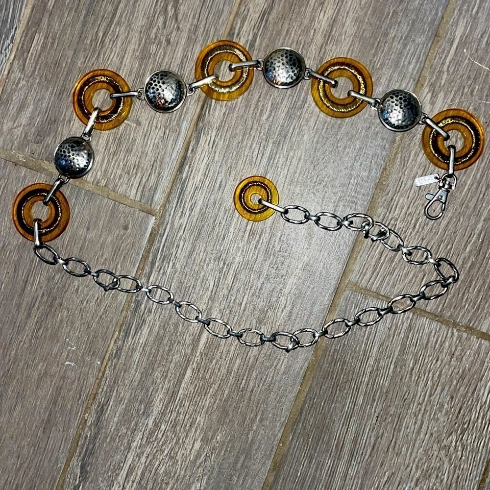 Chicos adjustable designer chain waist belt